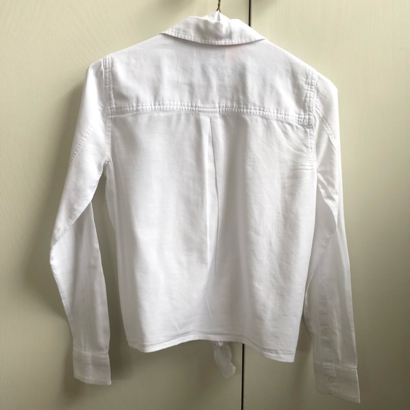 Madewell Tie-Front Long-Sleeve Shirt XXS - Picture 2 of 3